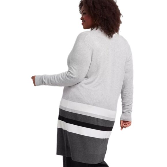 Lane Bryant color blocked striped overpiece CARDIGAN 18/20 - Picture 5 of 9